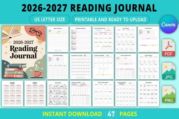 Editable 2026-2027 Reading Journal: Your Personalized Book Tracker