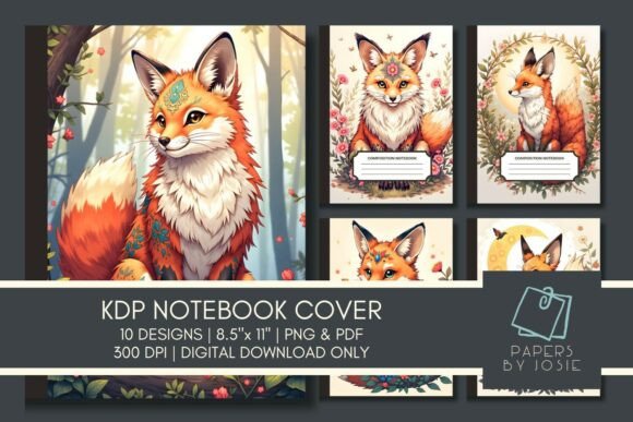 Fox KDP Notebook Cover Designs for Your Publishing Business