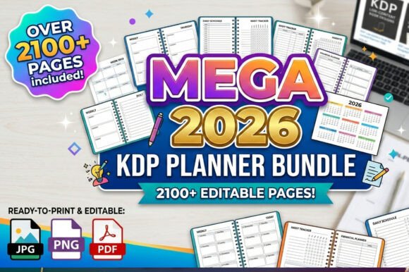 Mega 2026 Kdp Planner Bundle: A Complete Life and Business Workbook Collection