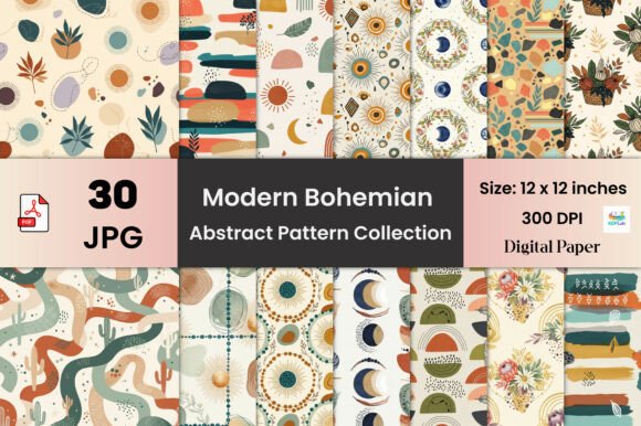 Modern Bohemian Abstract Pattern Collect: A Versatile Design Resource for Creatives